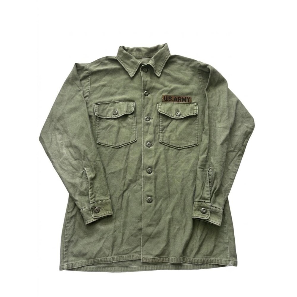 U.S. Army 1960s OG-107 Type III Utility Shirt Sateen Large